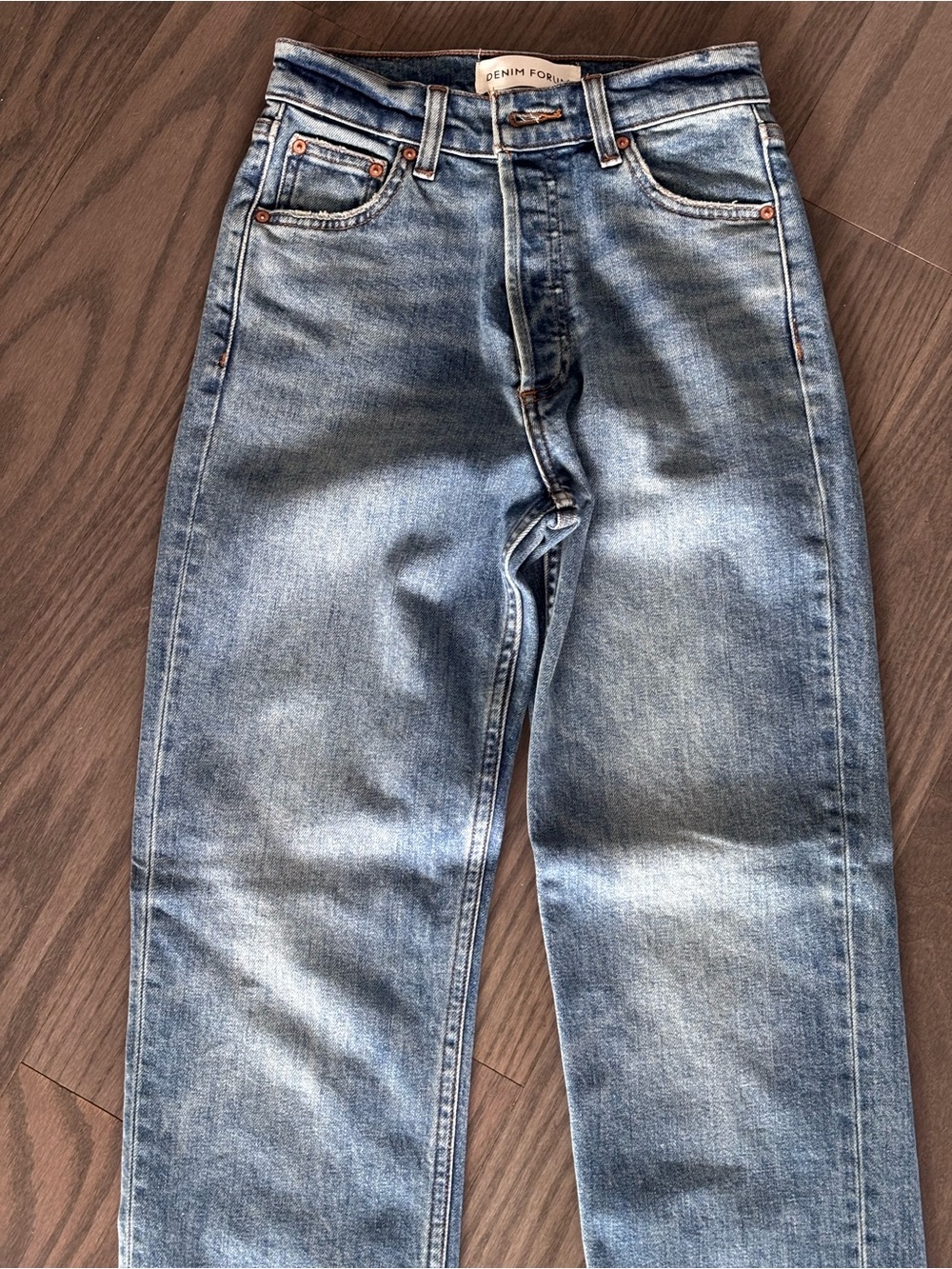 Aritzia Denim Forum Arlo High Rise Straight Jeans Size 24 28L